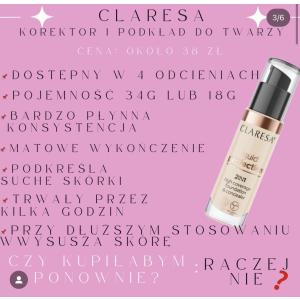 Claresa Make Up, Liquid Perfection 2 in 1 High Coverage Foundation & Concealer (Podkład i korektor 2w1 do twarzy) - opinie | zdjęcie do recenzji od Ada_1ka