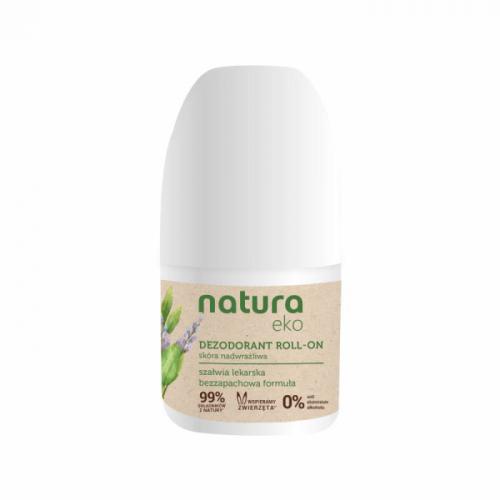 Natura Eko, Bezzapachowy dezodorant roll-on skóra nadwrażliwa `Szałwia lekarska`