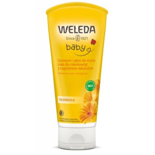 Weleda, Baby, Calendula Waschlotion & Shampoo (Szampon i żel do mycia ciała z nagietkiem dla niemowląt)