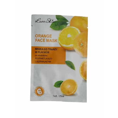 Love Skin, Orange Face Mask (Maska do twarzy w płachcie z ekstraktem z pomarańczy)