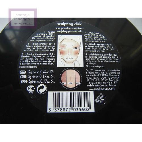 Sephora Sculpting Disc, Powder Trio (Puder matujący, rozświetlający  i brązer) - opinie | zdjęcie do recenzji od kuki9 - 2