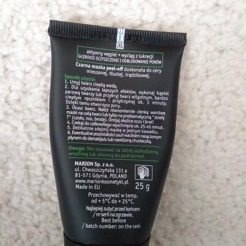 Marion Detox, Active Charcoal Black Peel - Off Mask (Czarna maska peel - off z aktywnym węglem) - opinie | zdjęcie do recenzji od _paperweight - 1