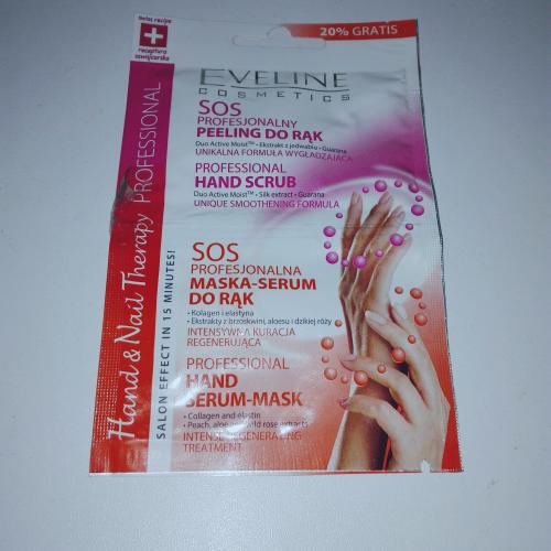 Eveline Cosmetics Nail Therapy Professional, Profesjonalny peeling do rąk i profesjonalna maska - serum do rąk - opinie | zdjęcie do recenzji od rosiecka