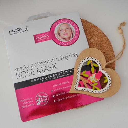 L'biotica Rose Mask, Maska z olejem z dzikiej róży w postaci nasączonej tkaniny - opinie | zdjęcie do recenzji od carlax