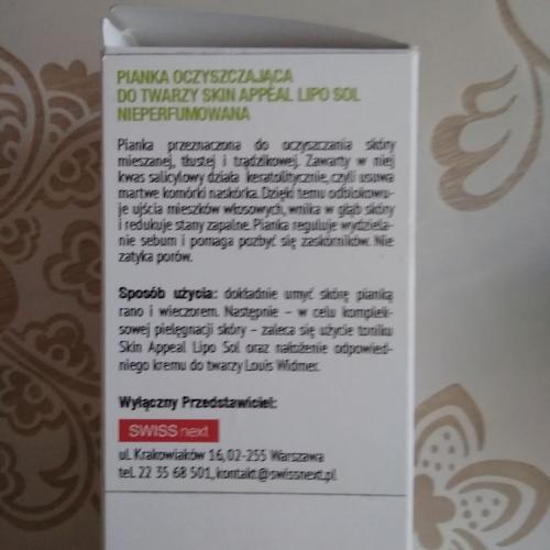 Louis Widmer Skin Appeal, Lipo Sol Mousse (Łagodna pianka oczyszczająca) - opinie | zdjęcie do recenzji od MoniaPasi - 2