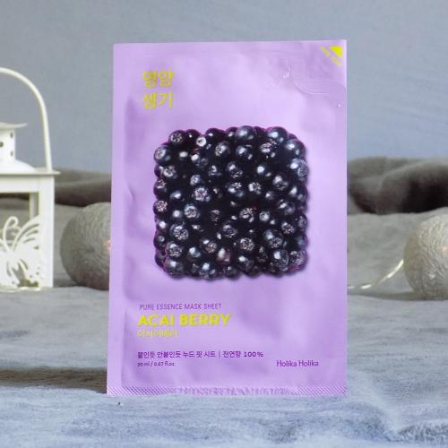 Holika Holika Pure Essence, Acai Berry, Mask Sheet (Maska w płachcie z jagodami acai) - opinie | zdjęcie do recenzji od ksanaru