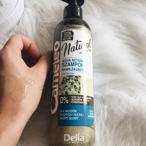 Delia Cameleo, Natural On Your Hair,  Aqua Action, Szampon nawilżający do włosów z olejem Chia - opinie | zdjęcie do recenzji od julka_testuje - 2