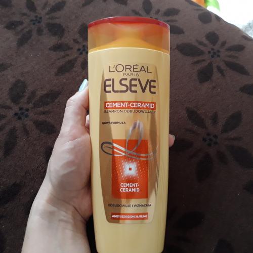 L'Oreal Paris Elseve, Cement - Ceramidy, Szampon odbudowujący przeciw łamaniu sie  włosów - opinie | zdjęcie do recenzji od martus2803