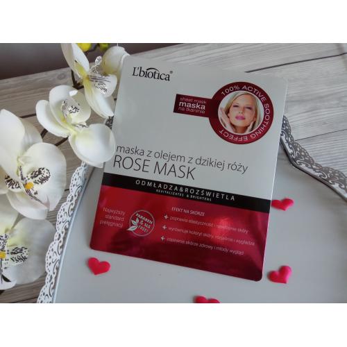 L'biotica Rose Mask, Maska z olejem z dzikiej róży w postaci nasączonej tkaniny - opinie | zdjęcie do recenzji od aagulka84