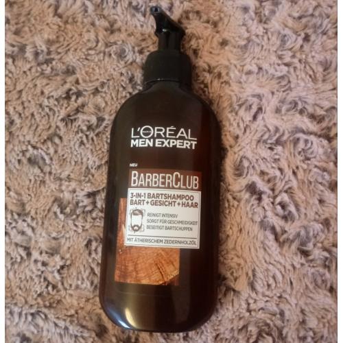 L'Oreal Paris Men Expert, Barber Club 3 in 1 Shampoo (Szampon do brody, twarzy i włosów) - opinie | zdjęcie do recenzji od redcarpet93