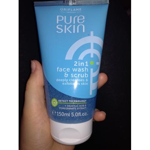 Oriflame Pure Skin, 2 in 1 Face Wash & Scrub (Żel peelingujący do mycia twarzy) - opinie | zdjęcie do recenzji od anka3151 - 1