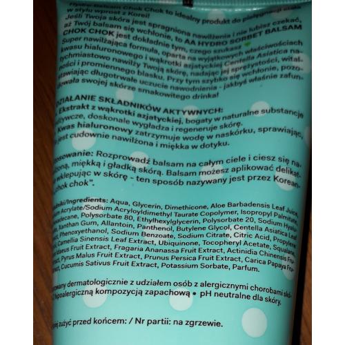 AA Hydro Sorbet Korea, Hydro balsam Chok-chok - opinie | zdjęcie do recenzji od KITKA_23 - 2