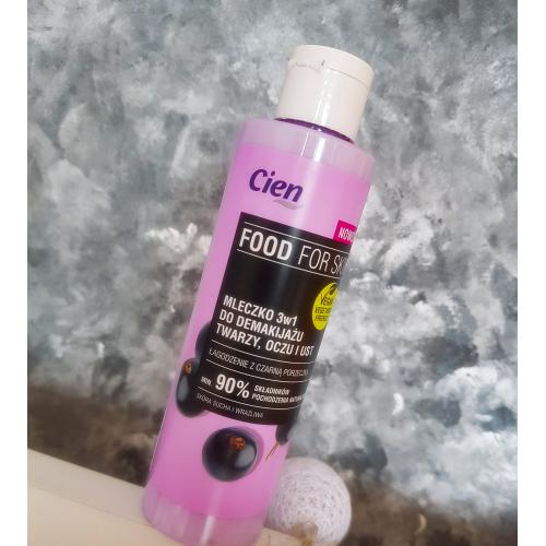 Cien Food For Skin, Mleczko 3 w 1 do demakijażu twarzy, oczu, ust `Łagodzenie z czarną porzeczką` - opinie | zdjęcie do recenzji od _kingag
