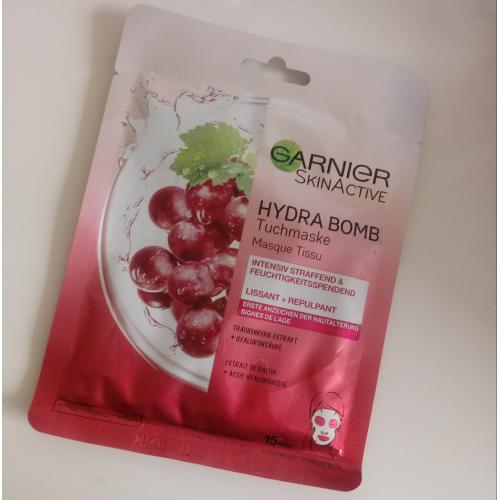 Garnier SkinActive Hydra Bomb, UltraLift Tissue Mask Smoothing Firming Radiance Boosting Mask (Ultraliftingująca maska w płachcie z wyciągiem z pestek winogron i kwasem hialuronowym) - opinie | zdjęcie do recenzji od redcarpet93