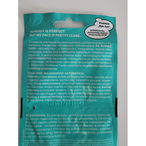 AA Bubble Mask, Maska bąbelkowa `Nawilżenie i świeżość aloes + zielona herbata` - opinie | zdjęcie do recenzji od anna_k_m - 2