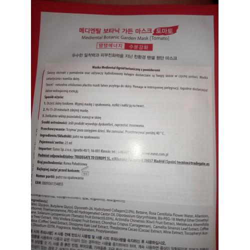Mediheal Mediental, Botanic Garden, Tomato Sheet Mask (Maska w płachcie z pomidorami) - opinie | zdjęcie do recenzji od Snookerowesny - 2