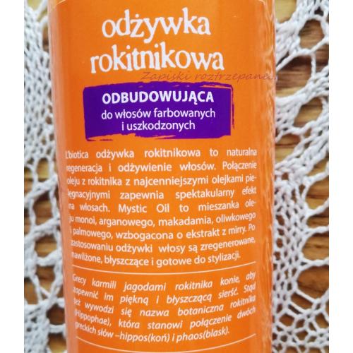 L'biotica Vita Organica, Odżywka rokitnikowa odbudowująca do włosów farbowanych i uszkodzonych - opinie | zdjęcie do recenzji od Momo - 2
