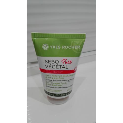 Yves Rocher Sebo Pure Vegetal, 3 en 1 Nettoyant, Desincrustant & Anti-points Noirs (Głęboko oczyszczający żel-peeling przeciw zaskórnikom) - opinie | zdjęcie do recenzji od Justa773