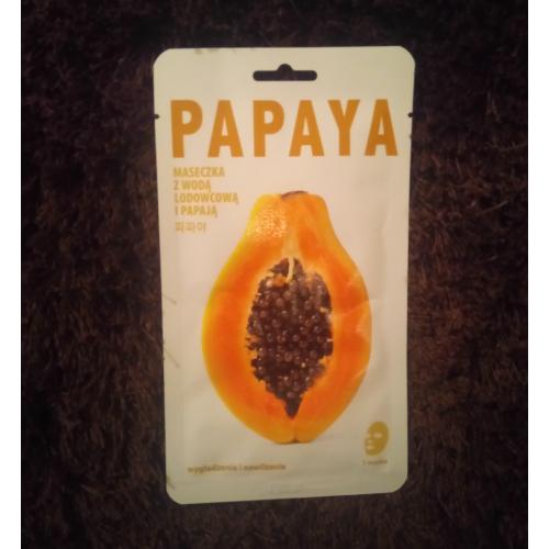 CNF Cosmetics Papaya with Iceland Glacial Water Mask Sheet (Wygładzająca maseczka `Woda lodowcowa z papają`) - opinie | zdjęcie do recenzji od Karolinarrr