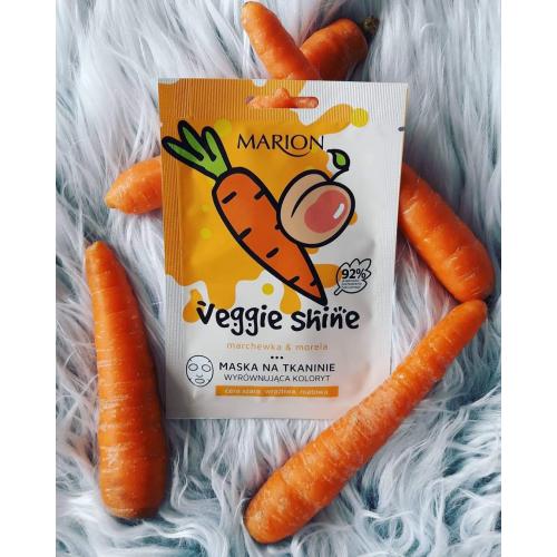 Marion Veggie Shine, Maska na tkaninie wyrównująca koloryt `Marchewka i morela` - opinie | zdjęcie do recenzji od MagFifi - 1