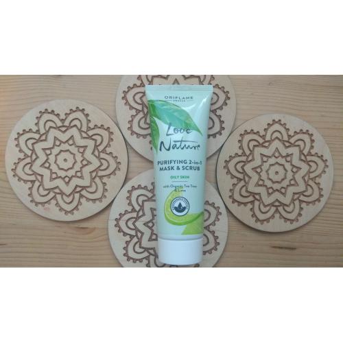 Oriflame Love Nature, Purifying 2-in-1 Mask & Scrub with Organic Tea Tree & Lime (Oczyszczająca maseczka i scrub 2w1 z organicznym drzewem herbacianym i limonką) - opinie | zdjęcie do recenzji od misiaczek1995