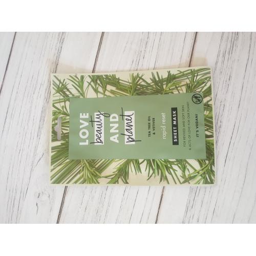 Love Beauty and Planet Tea Tree Oil & Vetiver Rapid Reset Face Sheet Mask (Maska w płachcie) - opinie | zdjęcie do recenzji od wonder_joker97