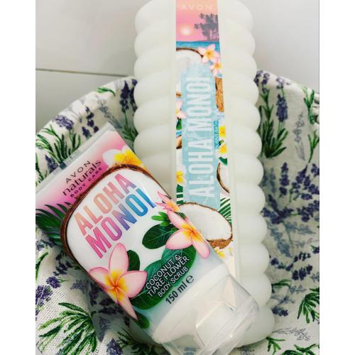 Avon Naturals, Aloha Monoi, Coconut & Tiare Flower Body Scrub (Scrub do ciała `Kokos i kwiat Tahiti`) - opinie | zdjęcie do recenzji od SylwiaCiemniejewska