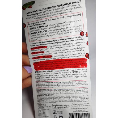 Bielenda Skin Shot 2 Step Pro Care,  Maska w płacie + ampułka `Granat anti-age i regeneracja` - opinie | zdjęcie do recenzji od MalaGosia88 - 4