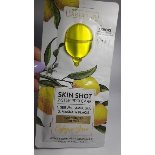 Bielenda Skin Shot 2 Step Pro Care,  Maska w płacie + ampułka `Cytryna Yuzu rozświetlenie i detoks` - opinie | zdjęcie do recenzji od MalaGosia88 - 4