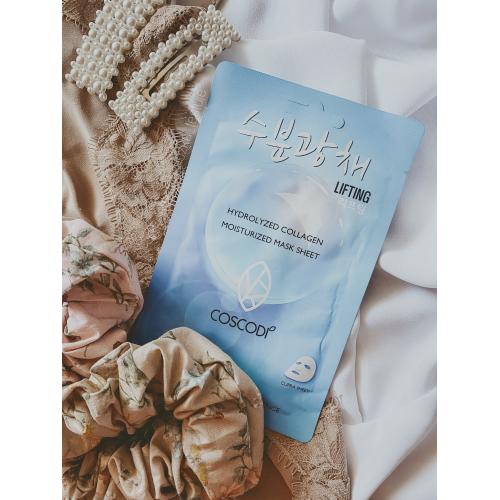 Coscodi Lifting Hydrolyzed Collagen Moisturized Mask Sheet (Nawilżająco-liftingująca maseczka do twarzy) - opinie | zdjęcie do recenzji od kosmetoholiczka_testuje - 1