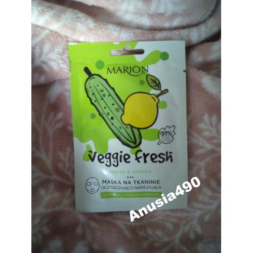 Marion Veggie Fresh, Maska oczyszczająco-nawilżająca na tkaninie `Ogórek i limonka` - opinie | zdjęcie do recenzji od Anusia490