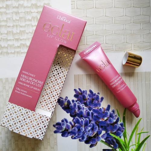 L'biotica Eclat Lip Glow, Nawilżające hialuronowe serum do ust z olejem różanym - opinie | zdjęcie do recenzji od Biomedka