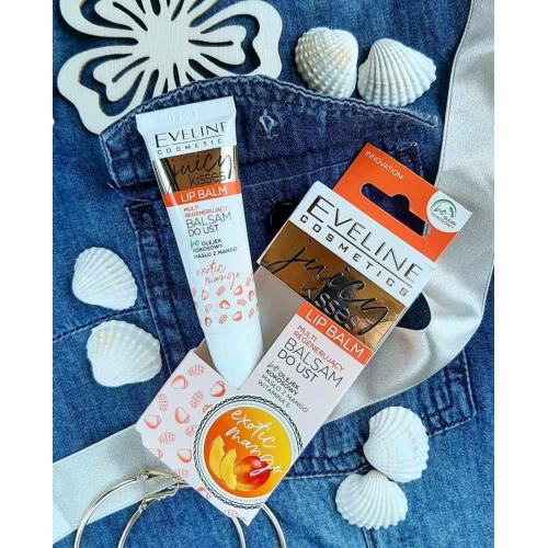Eveline Cosmetics Juicy Kisses Exotic Mango Lip Balm (Multi regenerujący balsam do ust z masłem z owoców mango) - opinie | zdjęcie do recenzji od Barunia
