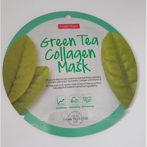 Purederm Green Tea, Collagen Mask (Maska kolagenowa z zieloną herbatą) - opinie | zdjęcie do recenzji od wonder_joker97
