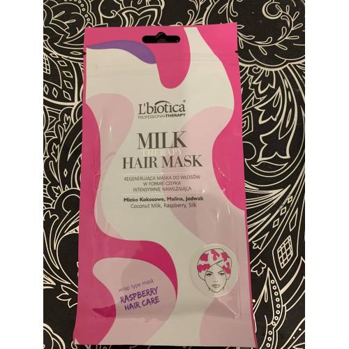 L'biotica Milk Therapy Hair Mask (Maska do włosów w formie czepka regenerująca `Mleko kokosowe, malina, jedwab`) - opinie | zdjęcie do recenzji od SylwiaCiemniejewska