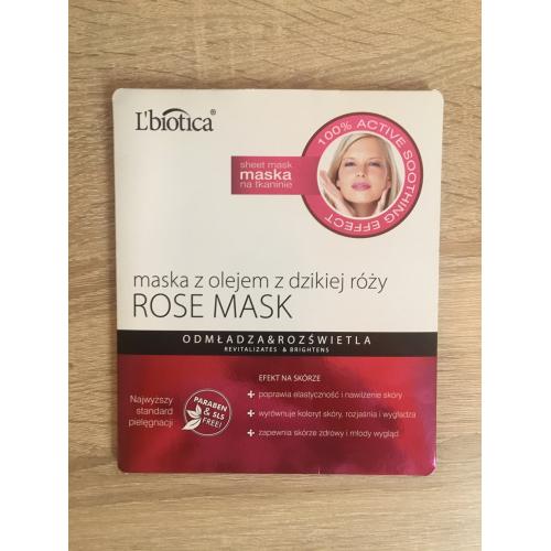 L'biotica Rose Mask, Maska z olejem z dzikiej róży w postaci nasączonej tkaniny - opinie | zdjęcie do recenzji od kama_m1