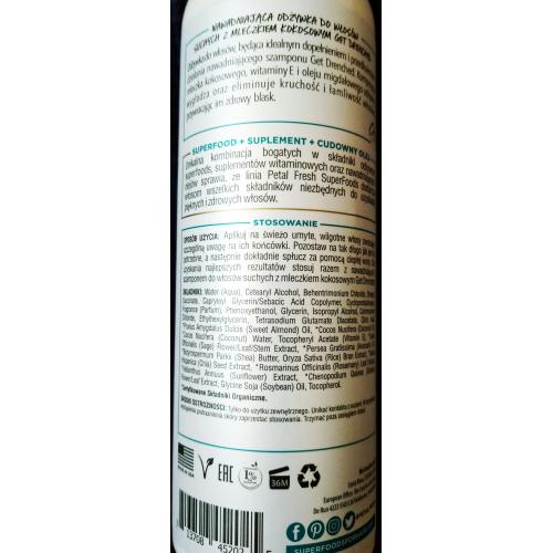 Petal Fresh Pure Superfoods, Get Drenched, Conditioner (Nawadniająca odżywka do włosów suchych z mleczkiem kokosowym) - opinie | zdjęcie do recenzji od Justinee5 - 1
