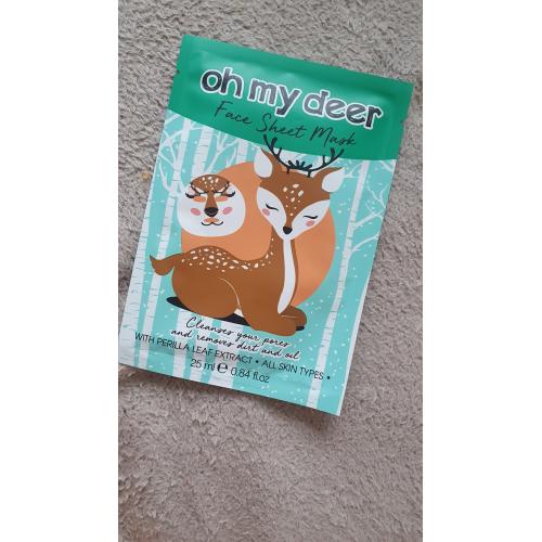 Action Face Sheet Mask with Perilla Leaf Extract Oh my Deer (Głęboko oczyszczająca maseczka w płachcie z ekstraktem z liści pachnotki) - opinie | zdjęcie do recenzji od taktojamarta - 1