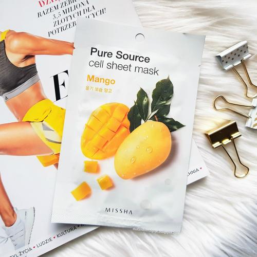 Missha Pure Source, Cell Sheet Mask 'Mango' (Maseczka w płachcie z ekstraktem z mango) - opinie | zdjęcie do recenzji od patekblawatek