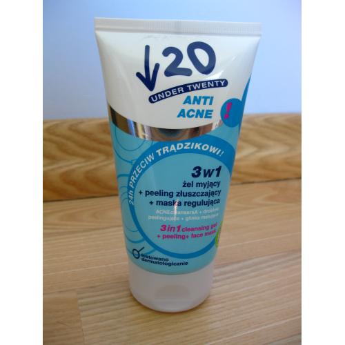 Under Twenty Anti Acne, 3 w 1 żel myjący + peeling złuszczający + maska regulująca - opinie | zdjęcie do recenzji od anja1207