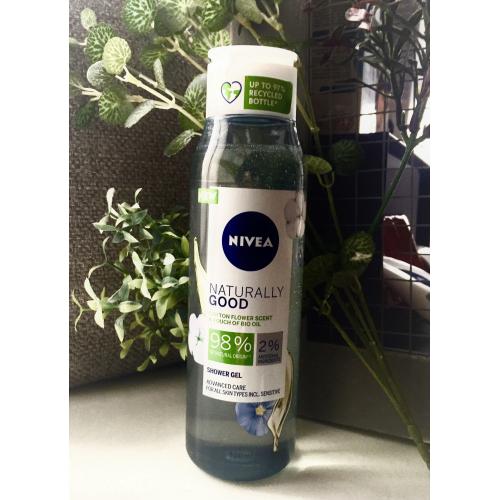 Nivea Naturally Good, Cotton Flower Scent & Touch Of Bio Oil Shower Gel (Żel pod prysznic `Kwiat bawełny`) - opinie | zdjęcie do recenzji od 49510cba5fef09f401ffe3f49994f01f3485a7ad_607cb9f26ba11