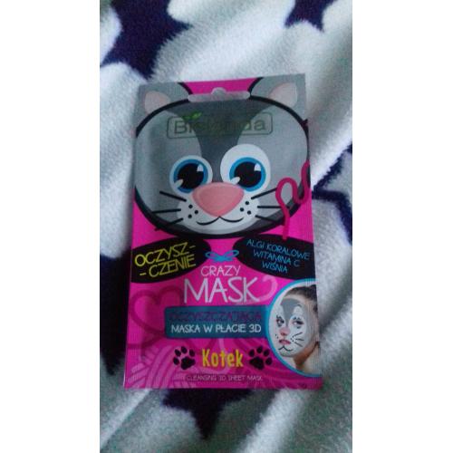 Bielenda Crazy Mask, Oczyszczająca maska w płacie 3D `Kotek` - opinie | zdjęcie do recenzji od Wikikatalex - 2