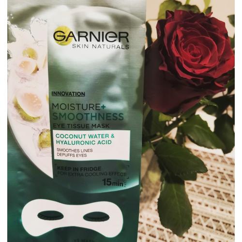 Garnier Moisture + Smoothness, Eye Tissue Mask (Wgładzająca zmarszczki maska na tkaninie pod oczy `Woda kokosowa i kwas hialuronowy`) - opinie | zdjęcie do recenzji od mala_222