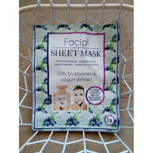 Action Facial Sheet Mask with Blueberries & Yogurt Extract (Maseczka do twarzy z ekstraktem z jagód i jogurtu) - opinie | zdjęcie do recenzji od Madeleine987 - 2