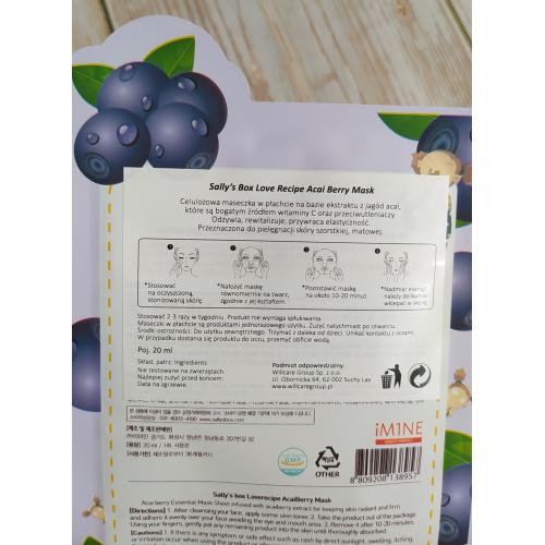 Love Recipe Sally's Box, Acai Berry Mask (Maska w płachcie `Jagoda Acai`) - opinie | zdjęcie do recenzji od f6b553abd7484a09c15925e6937dcdfb8224db47_65eba68250e23 - 2