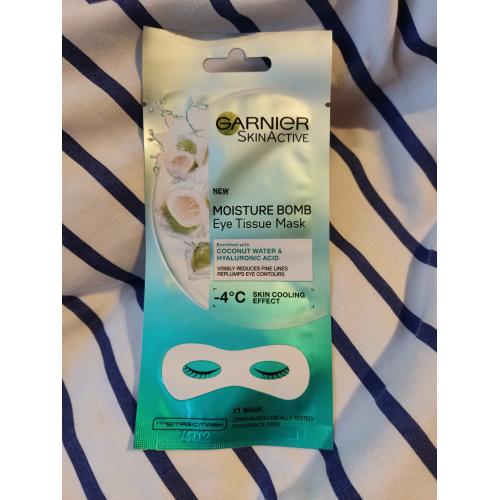 Garnier Moisture + Smoothness, Eye Tissue Mask (Wgładzająca zmarszczki maska na tkaninie pod oczy `Woda kokosowa i kwas hialuronowy`) - opinie | zdjęcie do recenzji od niulaanula