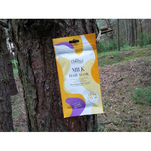 L'biotica Milk Therapy Hair Mask (Regenerująca maska do włosów w formie czepka `Mleko migdałowe, banan, keratyna`) - opinie | zdjęcie do recenzji od Moniczkasia