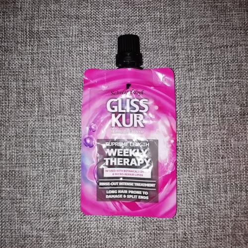 Schwarzkopf Gliss Supreme Length, Weekly Therapy (Intensywna odżywka z regeneracyjnymi mikrolipidami i pudrem roślinnym) - opinie | zdjęcie do recenzji od Skarbus19