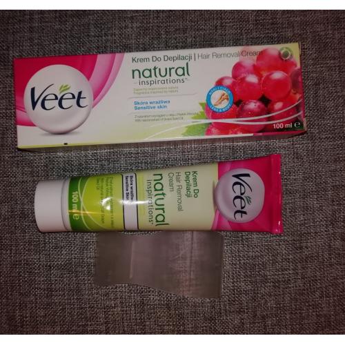 Veet Natural Inspirations, Krem do depilacji ciała z naturalnym wyciągiem z oleju z pestek winogron - opinie | zdjęcie do recenzji od Skarbus19