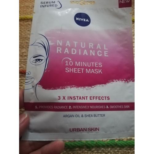 Nivea Urban Skin Natural Radiance, 10 Minutes Sheet Mask (10-minutowa rozświetlająca maska w płachcie) - opinie | zdjęcie do recenzji od Ivonek38